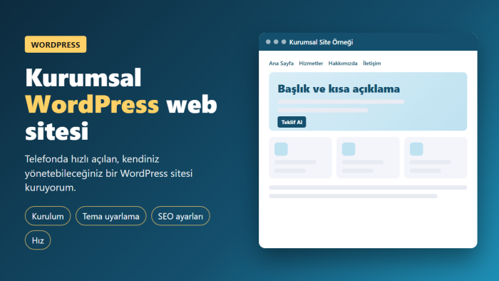 WordPress ile kurumsal web sitenizi kurarım