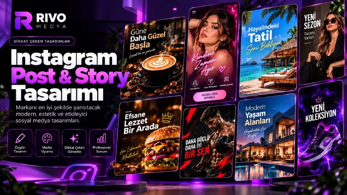 Instagram için profesyonel post ve story tasarlarım