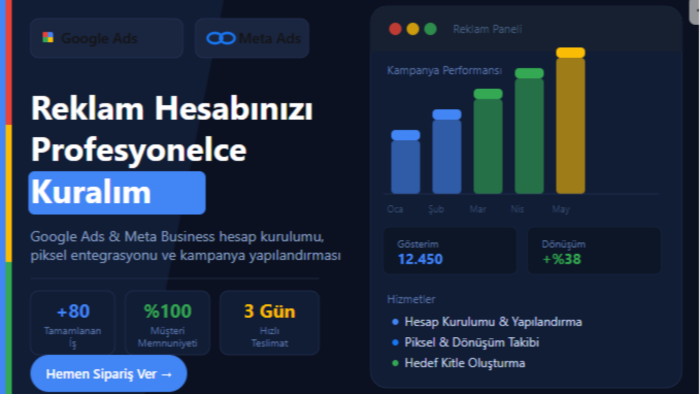 meta ve google ads hesap kurulumu yaparım
