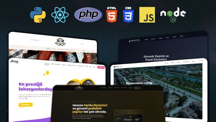 anahtar teslim modern ve hızlı web siteleri tasarlarım