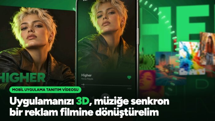 mobil uygulamanız için 3D tanıtım videosu hazırlarım