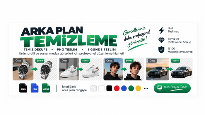 fotoğraflarınızın arka planını temiz şekilde kaldırırım