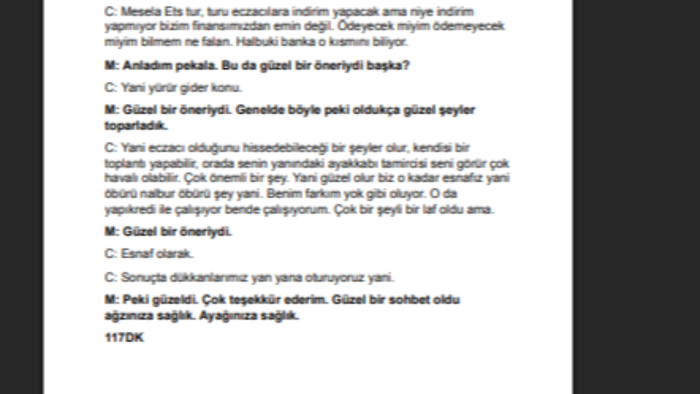 ses kaydı, video ve kağıttaki metni deşifre edebilirim