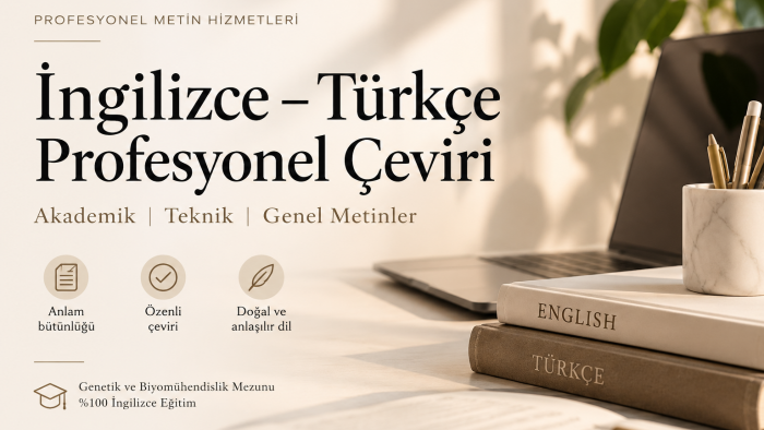 İngilizce Türkçe akademik ve genel metin çevirisi yaparım
