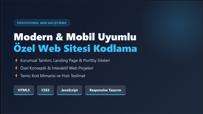 sizin için HTML CSS JS ile modern web sitesi kodlayabilirim