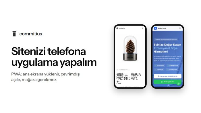 sitenizi telefona yüklenen uygulamaya (PWA) çeviririm