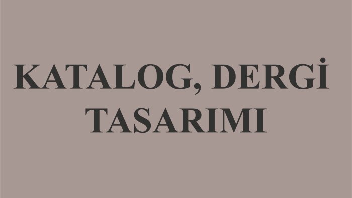katalog ve dergi yapabilirim