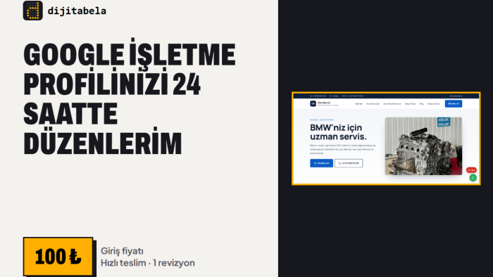 Google İşletme Profilinizi 24 saatte düzenlerim