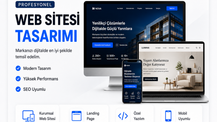 markanıza özel profesyonel web sitesi tasarlarım