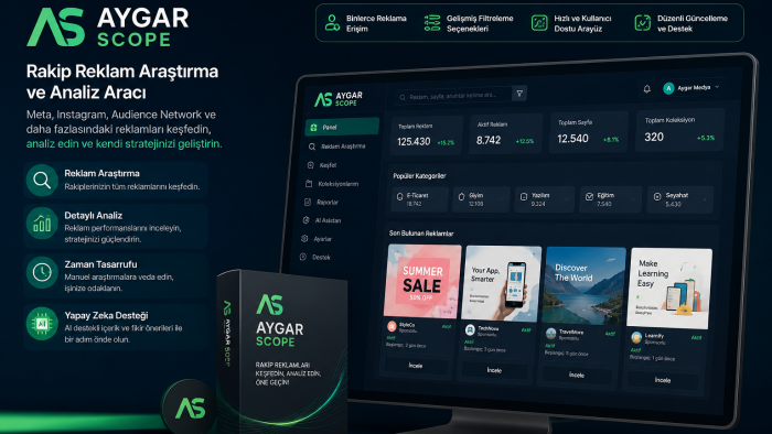 rakip reklam analizlerinizi Aygar Scope ile hızlandırıyorum