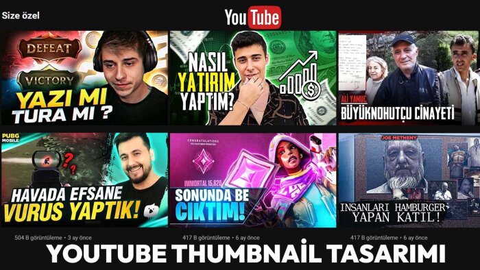 Youtube kanalınız için profesyonel thumbnail yapabilirim