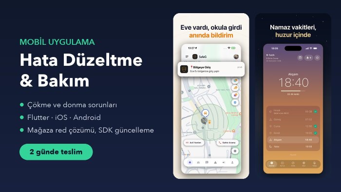 mobil uygulamanızdaki hataları hızlıca düzeltirim