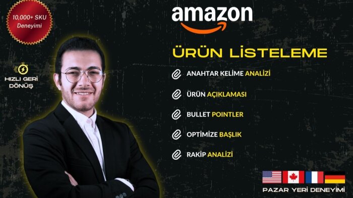 Amazon mağazanıza SEO'lu ilan açarım