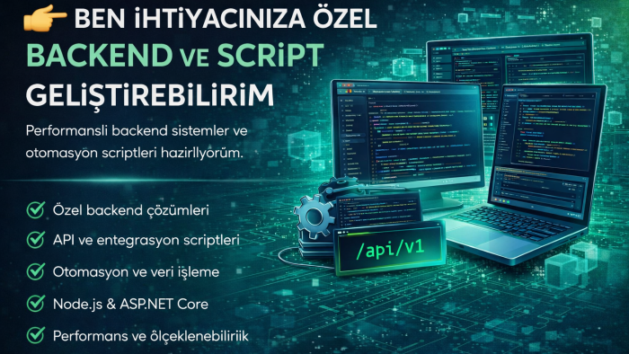 ihtiyacınıza özel backend ve script geliştirebilirim