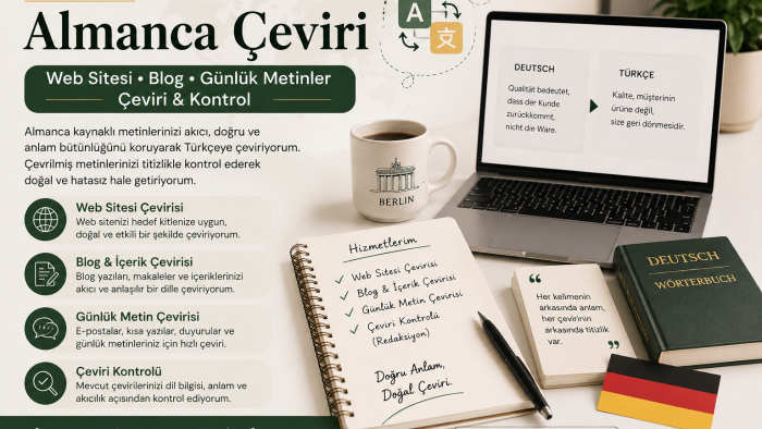 Almancadan Türkçeye ve Türkçeden Almancaya çeviriler yaparım