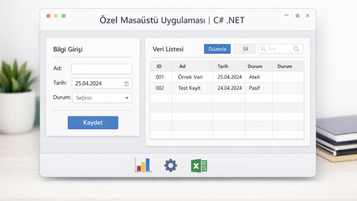 ihtiyacınıza özel masaüstü uygulamaları geliştiriyorum