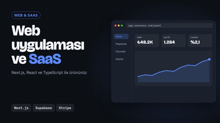 Next.js ile web uygulaması ve SaaS ürünü geliştiririm
