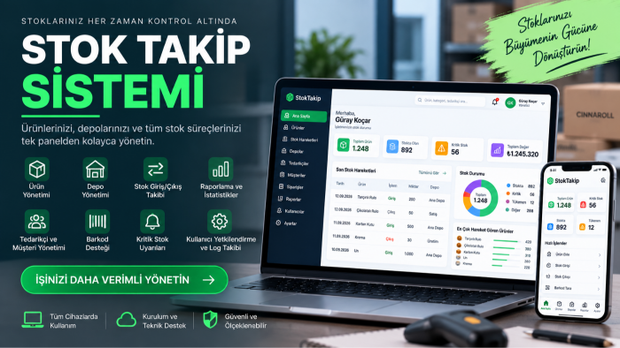 stok takip ve yönetim sistemi geliştiririm