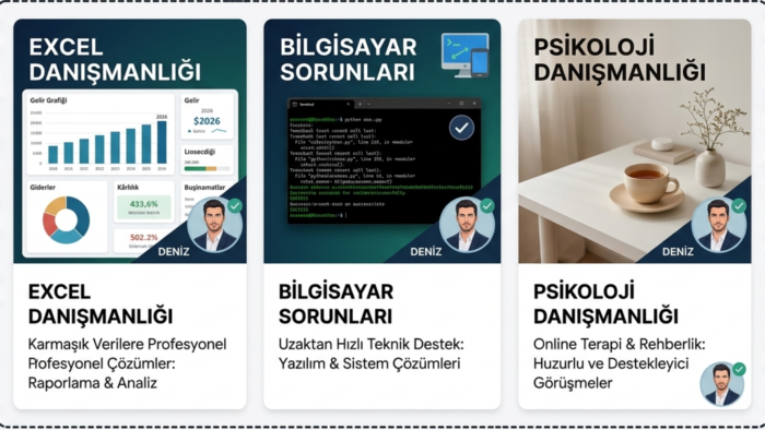 Excel ve bilgisayar üzerinde sizlere yardımcı olabilirim