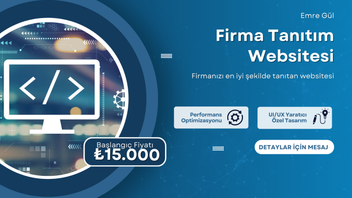 firmanızı en iyi şekilde tanıtan bir websitesi tasarlarım