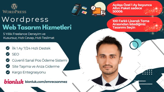 wordpress ile e-ticaret ve kurumsal websitesi yaparım