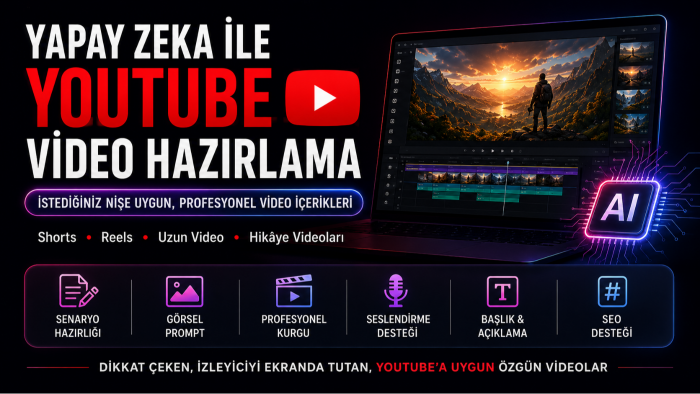 her nişe uygun YZ destekli YouTube video hazırlarım