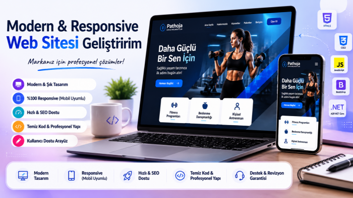 modern ve responsive web sitesi geliştiririm