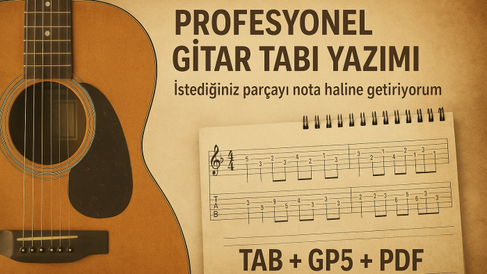 istediğiniz parçanın gitar tablature yazarım