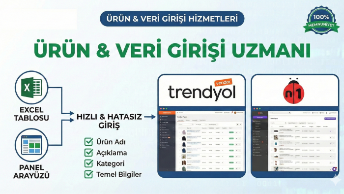 e-ticaret ürün veri girişlerini hatasız yaparım