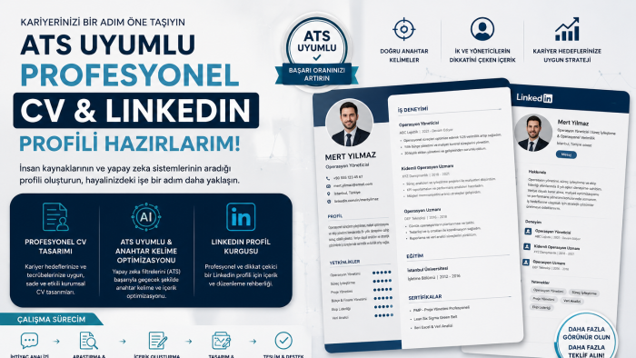 ATS uyumlu profesyonel CV ve LinkedIn profili hazırlarım