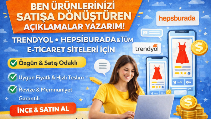 e-ticaret siteleri için etkili ürün açıklamaları hazırlarım