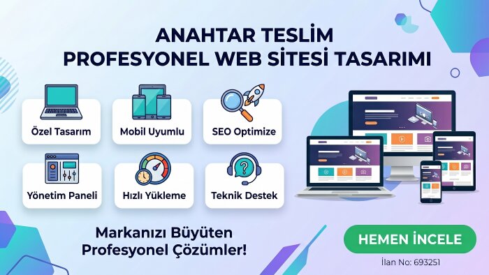 anahtar teslim profesyonel websitesi tasarlarım