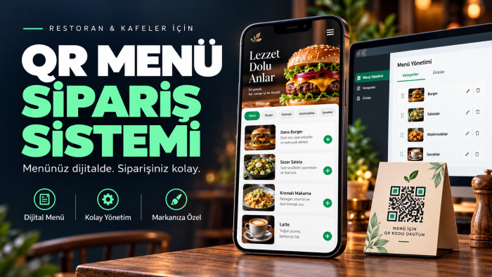 restoran ve kafeniz için QR menü ve sipariş sistemi kurarım