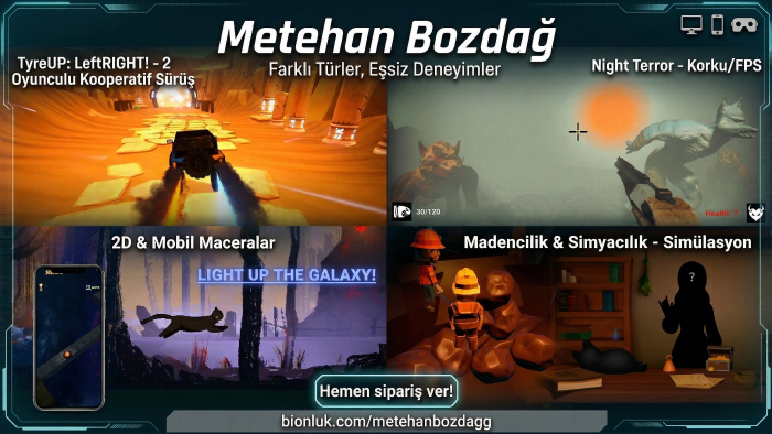 2D ve 3D tek/çok oyunculu oyunlar yapabilirim