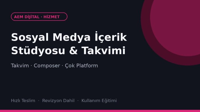 yapay zekayla sosyal medya içerik takviminizi hazırlarım