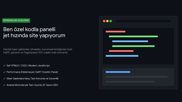 sıfırdan özel kodla panelli jet hızında site yapıyorum