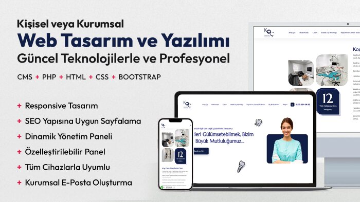 mobil uyumlu, admin panelli özel web yazılımı yapıyorum