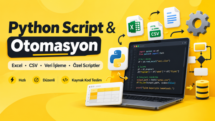 Python ile işlerinizi otomatikleştiren scriptler yazabilirim