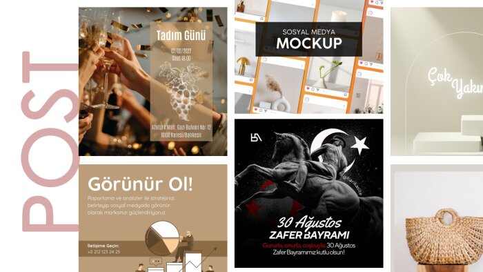 sosyal medya platformları için dinamik postlar hazırlarım