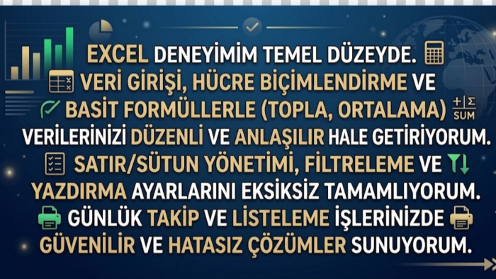 temel düzeyde bilgim var buna göre işleri yapabilirim