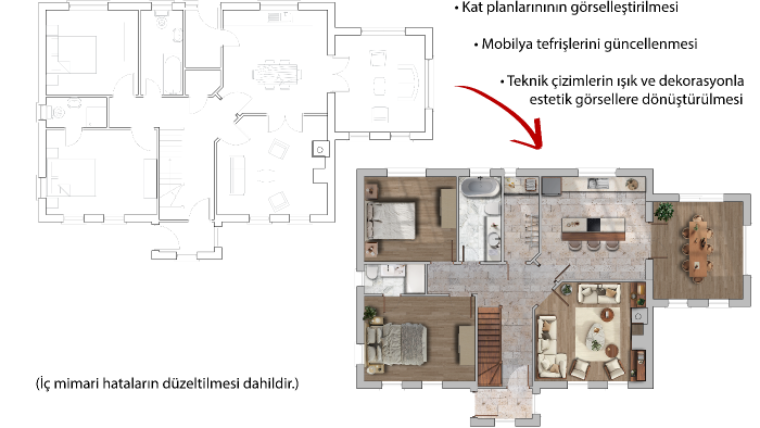 mimari plan boyama yapıyorum