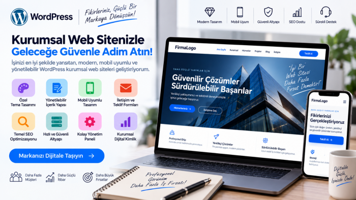 profesyonel WordPress kurumsal web sitesi geliştirebilirim