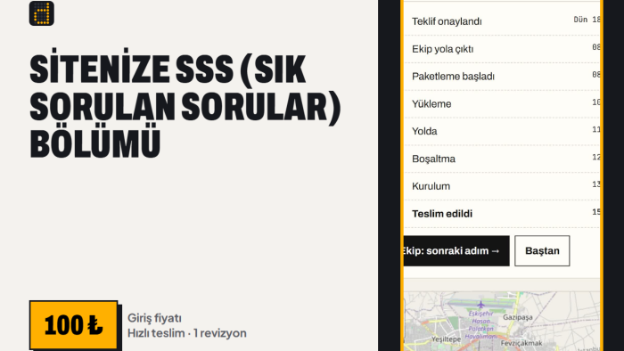 web siteniz için sık sorulan sorular bölümü yazarım