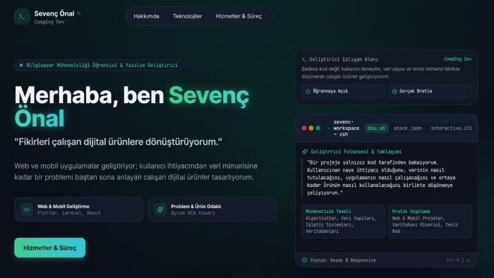 sizin için modern ve hızlı bir web sitesi geliştirebilirim