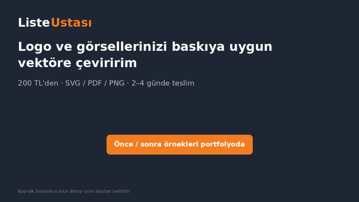 logo ve görsellerinizi baskıya uygun vektöre çeviririm