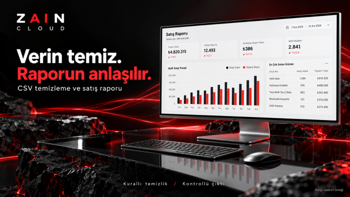 CSV verilerinizi temizleyip satış raporu hazırlayabilirim