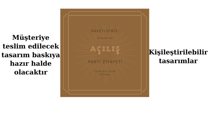 kişileştirilebilir davetiyeler yapmaktayım