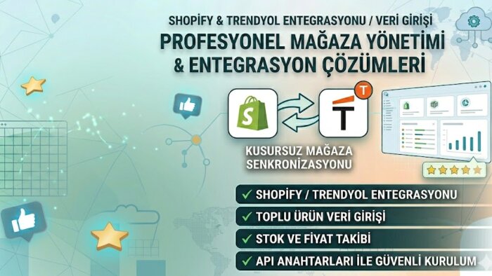  Shopify ve Trendyol arasında mağaza entegrasyonu yaparım