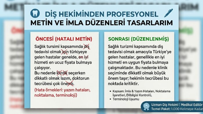 tıbbi ve genel metinler için akıcı imla düzeni tasarlarım