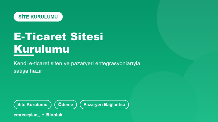 hazır altyapıyla e-ticaret siteni kurarım